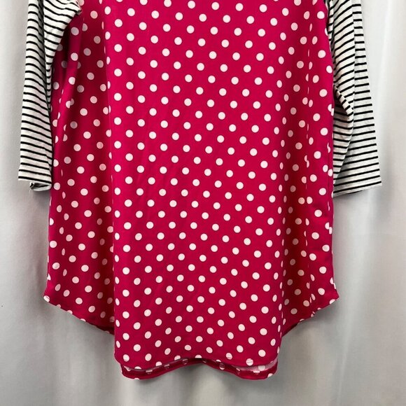 White Birch Women’s Mixed Print 3/4 Sleeve Top Pink/Multi Size Medium - Picture 4 of 7
